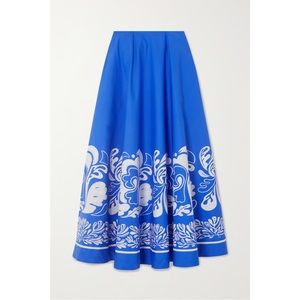 LA DoubleJ Blue and White Midi Skirt
